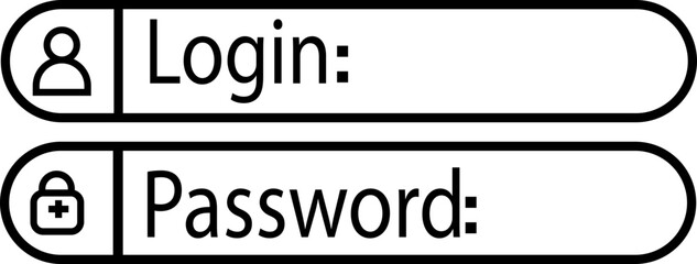 Poster - Login and Password Line icon. login access secret private password. Modern Sign in and Register page design concept. Typing and entering password of social media isolated on transparent background.