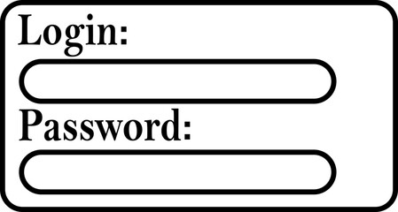 Poster - Login and Password Line icon. login access secret private password. Modern Sign in and Register page design concept. Typing and entering password of social media isolated on transparent background.