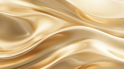 Wall Mural - An abstract background with a smooth, flowing, golden wave pattern.