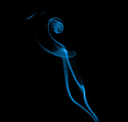 Wall Mural - abstract blue smoke isolated on a black background. concept of texture mist, fog effect, and cloud for design air pollution, element smog