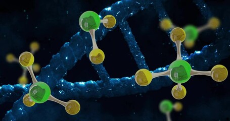 Poster - Animation of molecules over dna strand spinning