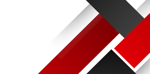 Aufkleber - Modern 3d red grey abstract tech geometric shapes background. Color abstract lines trendy geometric background for business or technology presentation, internet poster cover, Vector graphic design.