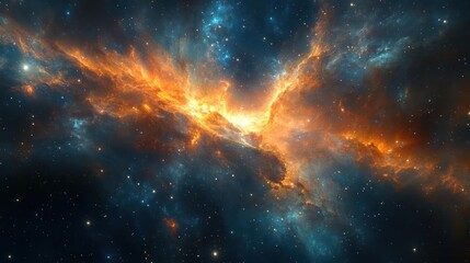 Wall Mural - Stunning view of a nebula in space, full of cosmic beauty and intricate detail.