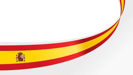 Wall Mural - wave spain flag vector background with copy space for text. spain national day