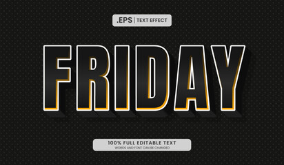 Wall Mural - friday editable text effect
