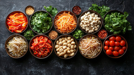 Fresh ingredients for a delicious Asian salad.