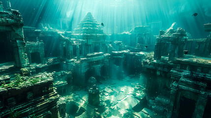  Fantasy Underwater Seascape with lost city 