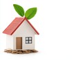 © Rossarin - A conceptual image of a house with green leaves, symbolizing sustainable living and eco-friendly investment.
