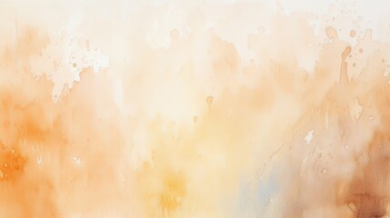 Wall Mural - Abstract Watercolor Background with Splashes of Light Brown and Yellow Paint