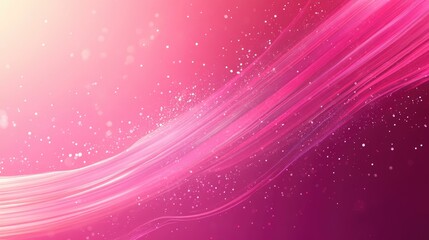 Wall Mural - Vibrant Pink Abstract Design: Elegant Curve and Wave Patterns in Shiny Colours