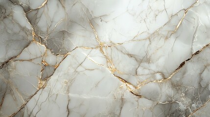 Poster - White Marble with Golden Veins