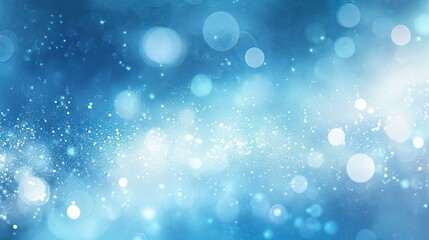 Poster - Abstract Blue Background with Blurred Lights and Glitter