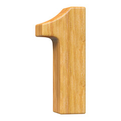 Wooden 3D Number 1