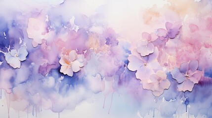 Poster - Watercolor Abstract Floral Painting with Pastel Hues