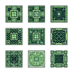 Poster - frame texture pixel art style, element design for mobile app and web. banner object for your concept
