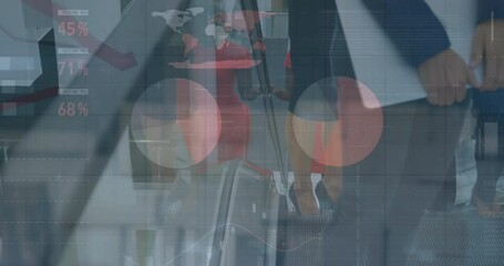 Poster - Animation of financial data processing over diverse business people in office