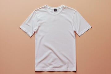 Simple Tshirt Flatlay mockup in beige background created with generative AI