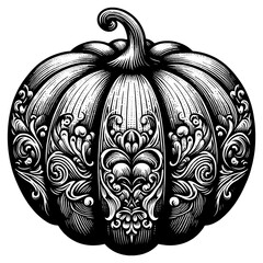 An Artistic Vintage Style Illustration of Pumpkin Perfect Seasonal Home Decor. Generative ai.