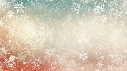 Poster - Abstract Winter Background with Falling Snowflakes and Bokeh Lights