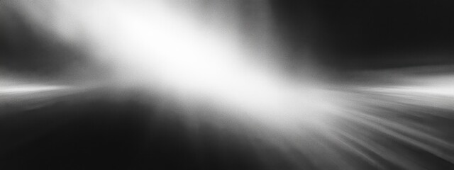 Black and white abstract background, blurred radial gradient, ethereal smoky texture, cinematic moody ambiance, futuristic atmosphere, dramatic lighting, soft focus