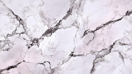 Poster - White Marble Texture with Black Veins