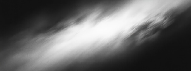 Black and white abstract background, blurred radial gradient, ethereal smoky texture, cinematic moody ambiance, futuristic atmosphere, dramatic lighting, soft focus