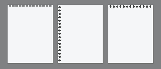 Aufkleber - blank paper notebook template, letter size notebook, blank notebook pages vector illustration.