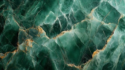 Wall Mural - Green and Gold Marble Stone Texture with Veins and Cracks