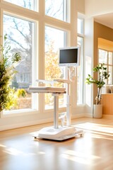 Canvas Print - Modern Medical Monitor Cart in a Hospital Room.