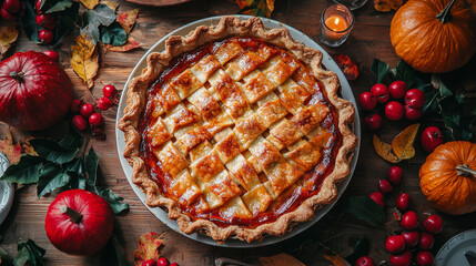 Wall Mural - A delicious homemade apple pie, ready for the holidays.