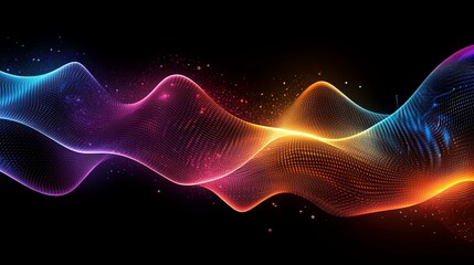 Poster - Abstract Wavy Pattern with Glowing Colors