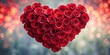 © DigitalArt Max - A heart shape made entirely of red roses with a blurred background