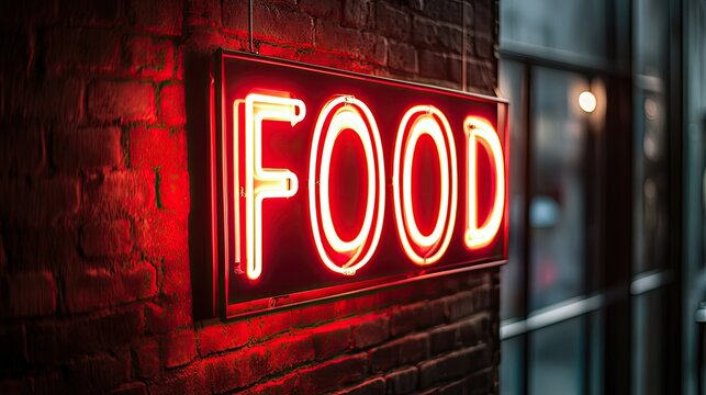 Neon sign with the word 