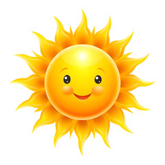 happy sun sunny heat isolated on transparent background