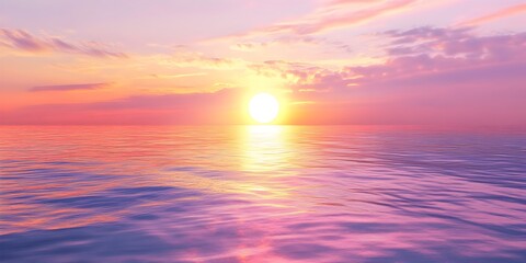 Wall Mural - Peaceful Sunset Over Tranquil Ocean Horizon