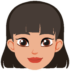 Sticker - Smiling Female Avatar Illustration