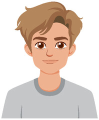 Sticker - Smiling Young Man Illustration