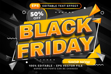 Poster - black friday 3d text effect and editable text effect
