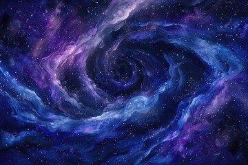 Wall Mural - Galaxy scene of vibrant planet inside outer space orbit with vividness of light from nebula or star. Universe scenery with various celestial object of cosmos perfect for astronomy background. AIG61.