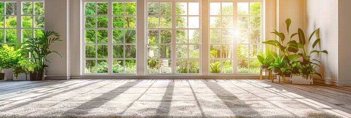 Wall Mural - Luminous Space Featuring Carpet and Windows