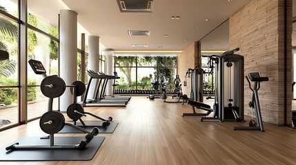 Modern Gym Interior with Natural Light