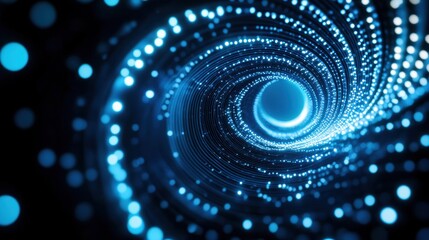 Aufkleber - A mesmerizing blue tunnel of lights, creating a dynamic and captivating visual effect that symbolizes depth and motion.