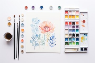 Canvas Print - Water color product palette brush art.