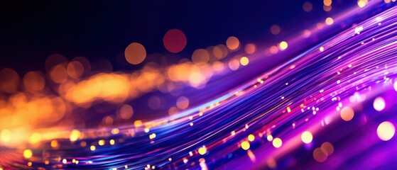 Aufkleber - Vibrant abstract background with flowing lines and glowing lights, creating a mesmerizing display of colors and energy.