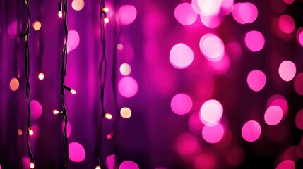 Poster - Vibrant purple background with glowing bokeh lights creates a magical and festive atmosphere for any celebration.