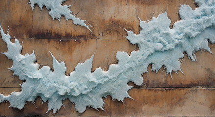 snow on wood