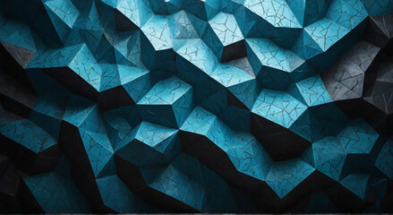 Poster - abstract blue background with triangles