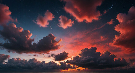 Poster - sunset in the mountains