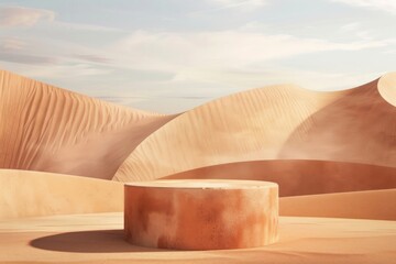 Wall Mural - Product podium with desert nature outdoors sand.