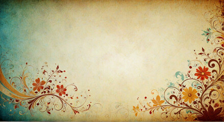 Sticker - background with flowers